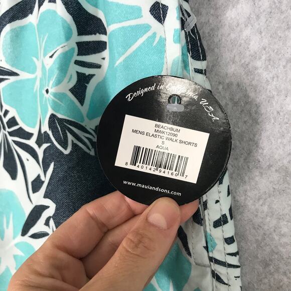 Maui Sons Swim Trunks Shorts Small Hawaiian Pockets Board Volley Walk Beach Bum - Picture 6 of 13